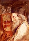 Famous Holding Paintings - A Rabbi Holding The Torah